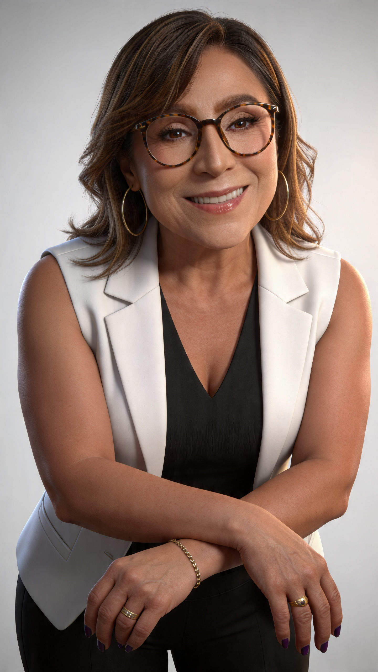 Avatar IA hiperrealista — dona professional en roba de negocis