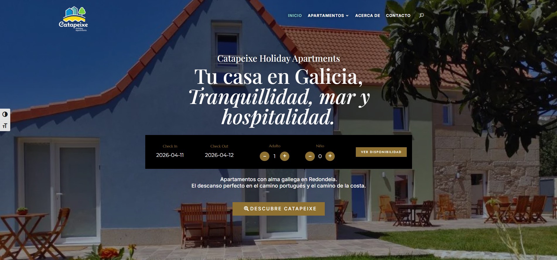 Catapeixe Apartments desktop view - Holiday apartments booking website