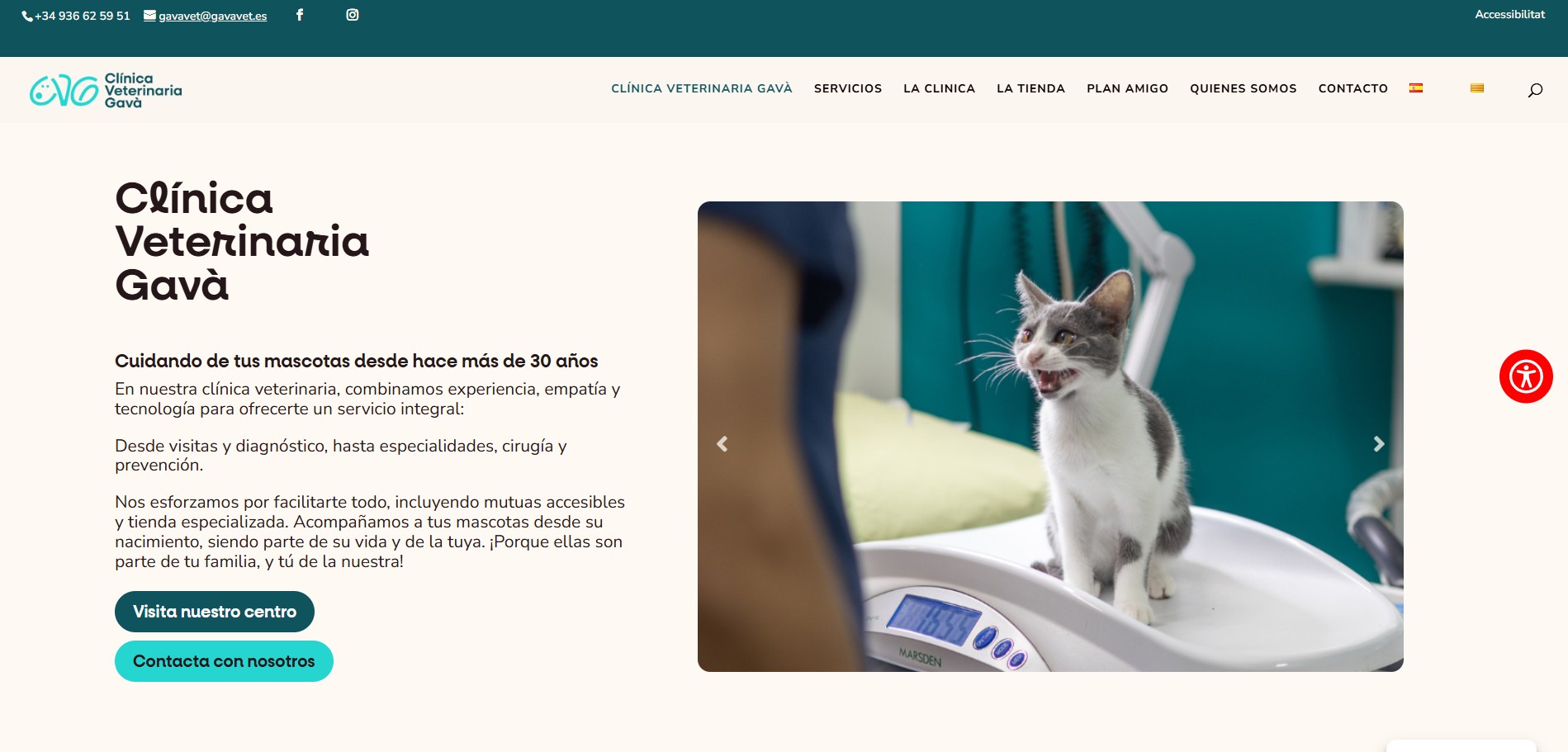 Clinica Veterinaria Gava desktop view - Veterinary clinic website