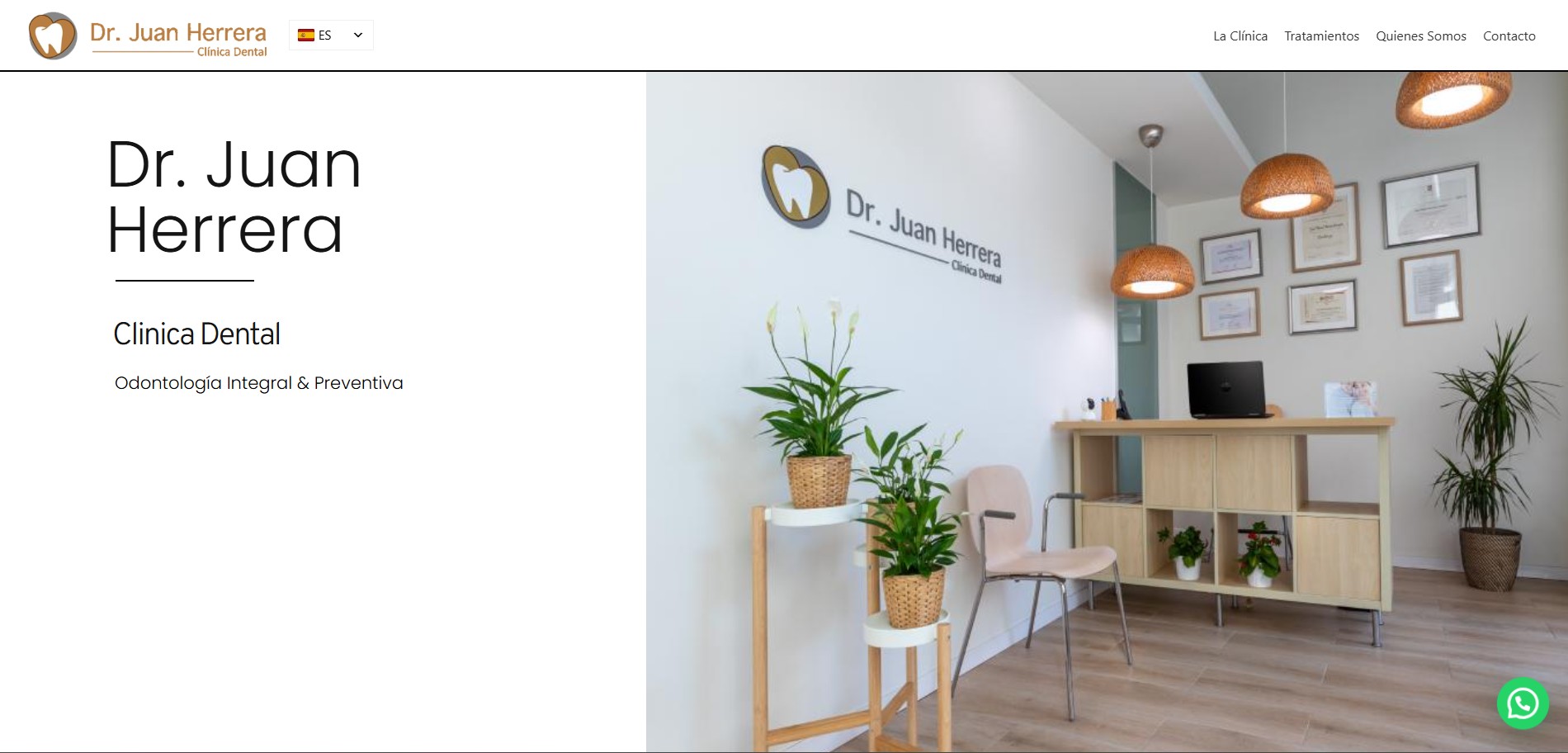 Dentista JH desktop view - Dental clinic website