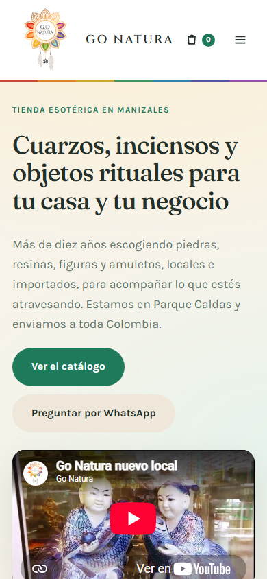 Go Natura mobile view