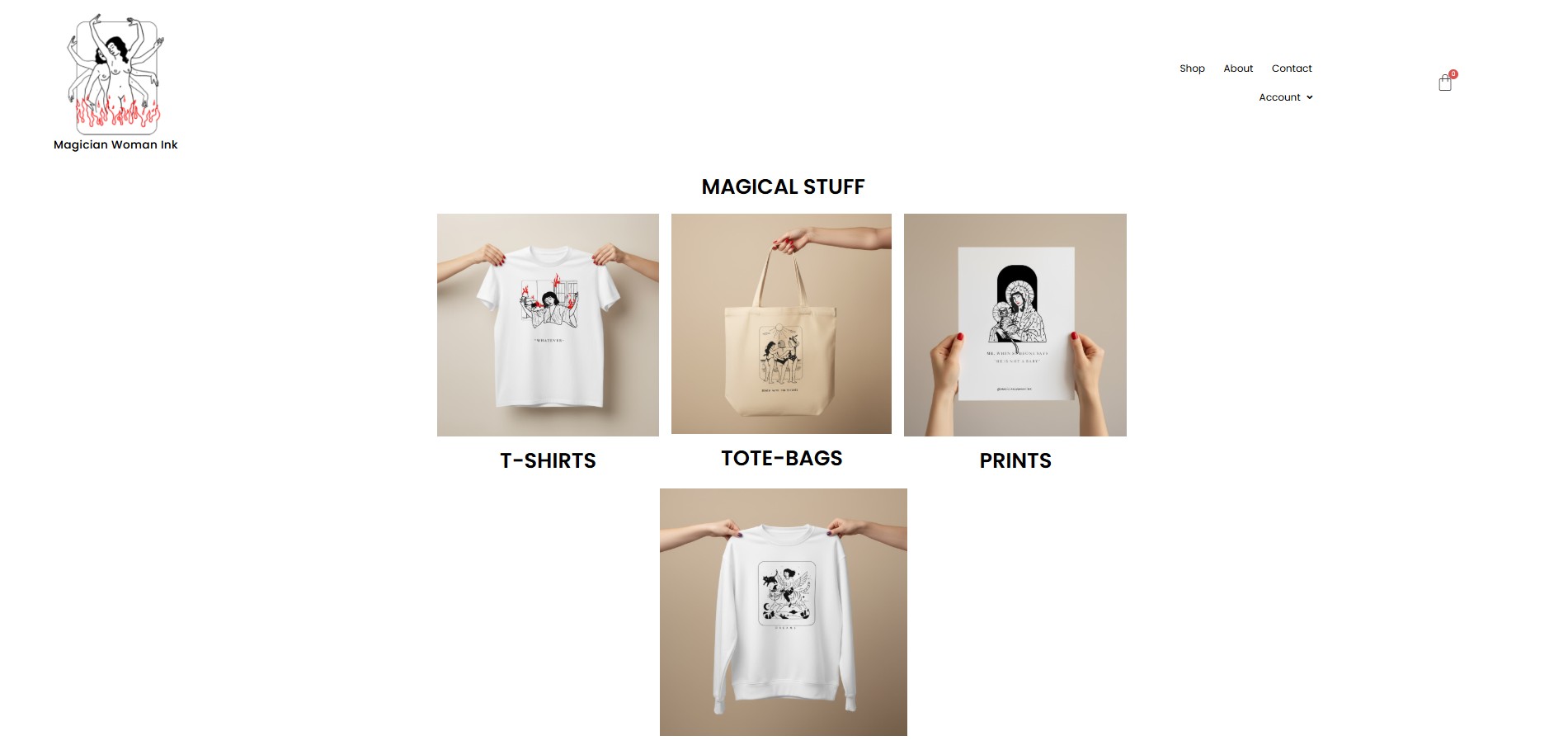 Magician Woman Ink desktop view - Tattoo and art studio website